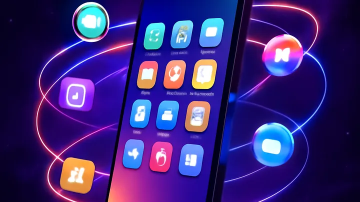 991JL COM Sleek smartphone floating in space